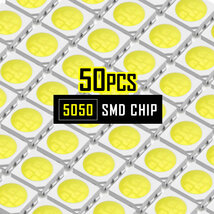 LEDチップ SMD 5050 アイスブルー 水色 50個 打ち替え 打ち換え DIY 自作 エアコンパネル メーターパネル スイッチ_画像1
