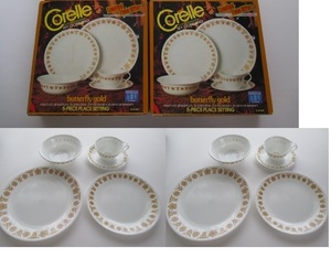 未使用★10ピース★AB★コレール★バタフライゴールド★リビングウェア★Corelle★CORNING★オールドコレール★USA