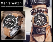 新品 新作 腕時計 メンズ腕時計 アナログ クォーツ式 クロノグラフ ビジネスウォッチ 豪華 高級 人気 ルミナス 防水★UTM63-03★_画像9