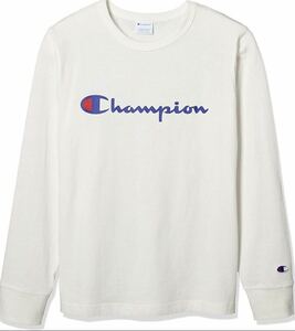 新品13615championチャンピオン白ホワイト110cm長袖Tシャツカットソー男女兼用ユニセックスジュニアベビーレディース通学普段着春