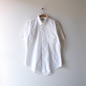 [ free shipping ]60S Vintage oxford short sleeves shirt white color Burdines men's M degree CB0179