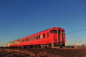 鉄道写真　烏山線のキハ40系No.1 三色連結の烏山線キハ40