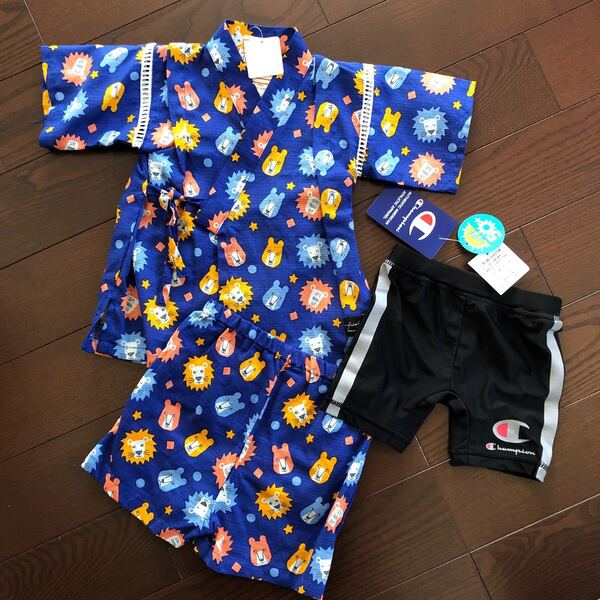 新品 90サイズ 甚平 男の子浴衣 チャンピオン スイムウェア