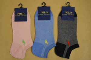  new goods unused tag attaching woman POLO RALPH LAUREN Polo Ralph Lauren short socks 3 pairs set free shipping 