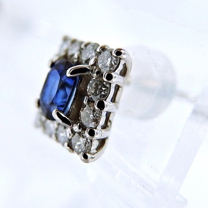 Pt900★プラチナ ピアス サファイア0.29ct/0.26ct 9月誕生石 ◇ダイヤモンド0.22ct/0.22ct 4月誕生石 プレゼント ギフト【中古】/10022941