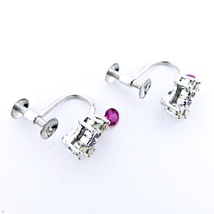 K18WG ★プラチナ イヤリング ◆ルビー0.10ct ７月 サファイア0.04ct ９月 ◇ダイヤモンド0.09ct 【中古】/10022979_画像5