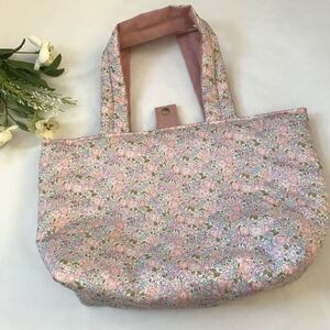 ハンドメイド*リバティ*ふわふわビッグ トートバッグ ミシェル ピンク