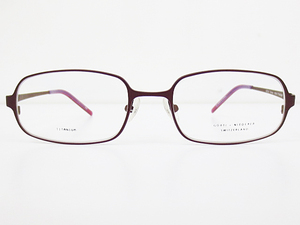 ∞【デッドストック】GOTTI+NIEDERER ゲッティ 眼鏡 メガネフレーム Fehna 53[]18 メタル チタン フルリム ワインレッド 日本製 □H8