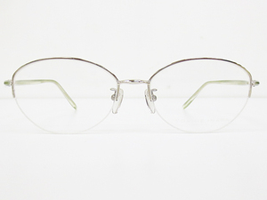∞【デッドストック】YOSHIE INABA ヨシエイナバ 眼鏡 メガネフレーム 1008 53[]16-140 メタル ナイロール シルバー グリーン □H8