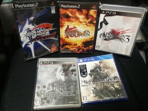名作全5本セット ニーア オートマタ(新品・未開封) 、レプリカント、ドラッグオンドラグーン1~3 フルセット