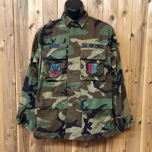 90's/米軍実物/WOODLAND/SP0100-96-D-0314/0001/COMBAT/SMALL-REGULAR フィールドジャケット BDU ミリタリー 迷彩 U.S.AIR FORCE 軍服 b-4