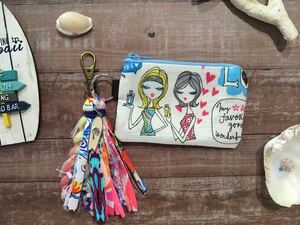 ハンドメイド ミニポーチ 小銭入れ ガール