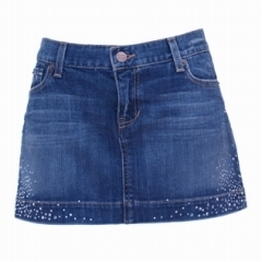 Abercrombie＆Fitch Ezra Fitch premium Rhineston a-7／アバクロ エズラフィッチ　プレミアムラインストーン ミニスカート　ブルー