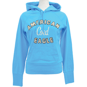AMERICAN EAGLE pullover logo parka ae-6／アメリカンイーグル プルオーバー　ロゴ入り　パーカー ae-6 ブルー　XSサイズ