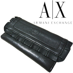 ARMANI EXCHANGE Women's Leather Wallet ax-86／アルマーニエクスチェンジ　レディース　レザーフリル　ウォレット　長財布 ax-86