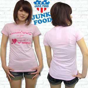 JUNK FOOD Women's Is For Lovers ジャンクフード　イズ　フォー　ラバーズ　ヴィンテージ　ボーイ　ソリッド　Tシャツ　Sサイズ　 junk-89