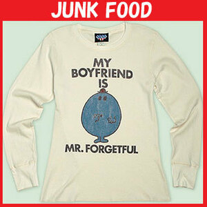 JUNK FOOD Women's MY BOYFRIEND Is MR.FORGETFUL Long Sleeve Tee junk-63／ジャンクフード　レディース MR.FORGETFUL ロンT junk-63