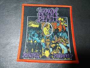 NAPALM DEATH 刺繍パッチ ワッペン mentally murdered 赤枠 ナパームデス / earache anal cunt carcass terrorizer brutal truth dropdead