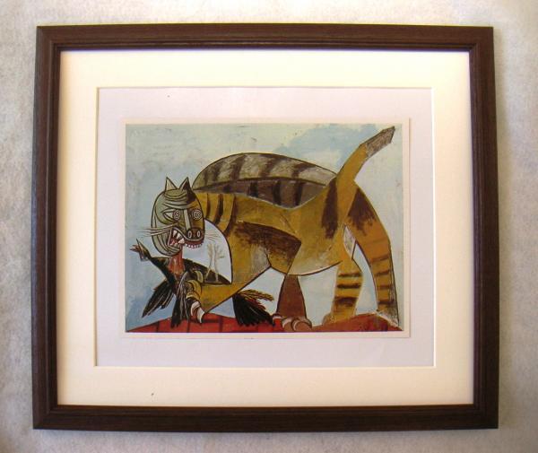 ●Picasso The Cat Who Kills Birds ･Offset reproduction･Wooden frame ●se, artwork, painting, others