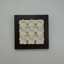 プルメリア9 パラスストーンレリーフ 21X21 【リゾート フランジパニ プルメリアの花の彫刻 壁掛け 壁飾り】YSA-250161_画像4