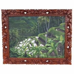  rice terrace Tiga la Ran KADEK SUDARMA work 100X80 [ Asian miscellaneous goods burr miscellaneous goods burr picture burr art step . field. .]YSA-240655