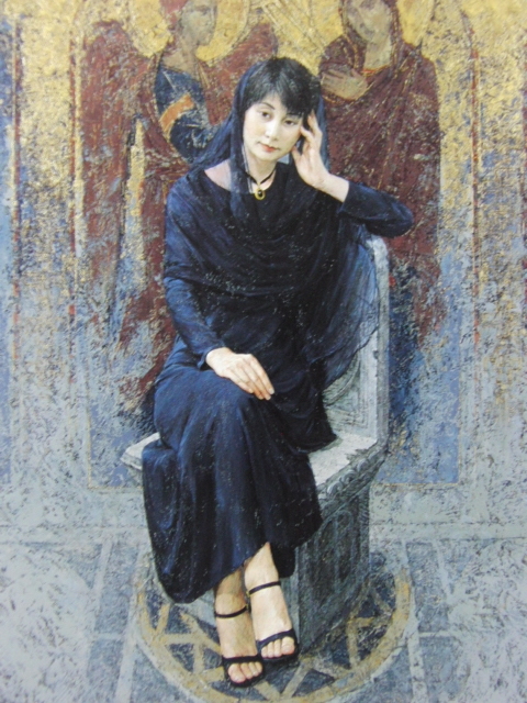 Kaneaki Fujimori, [Annonce d'adoration], Provenant d'une rare collection d'art encadrant, Produits de beauté, Nouveau cadre inclus, frais de port inclus, peintre japonais, Peinture, Peinture à l'huile, Portraits