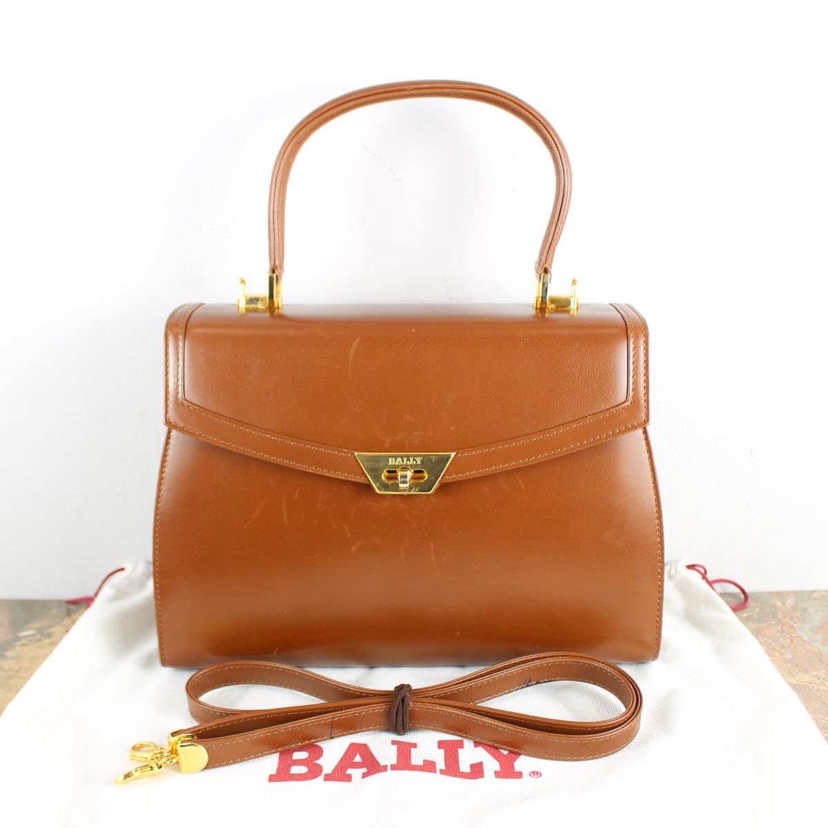 BALLY LINE LEATHER 2WAY BOSTON SHOULDER BAG/バリーラインレザー2way