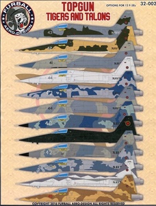 1/32 ファーボールデカール　トップガンの F-5E タイガーⅡ