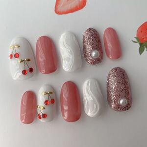 ネイルチップ No.6 さくらんぼネイル