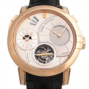 ハリー・ウィンストン HARRY WINSTON ミッドナイト GMT トゥールビヨン MIDATG45RR002 ホワイト文字盤 新品 腕時計 メンズ