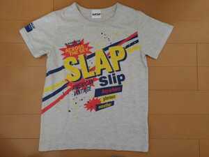 送料無料！SLAP SLIP(スラップスリップ)グレーのロゴ入り半袖Tシャツ/キッズ・子供用・男女兼用/120サイズ