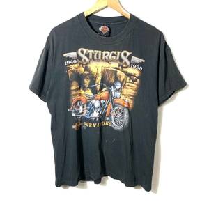 ■ビンテージ 90s 90年代 HARLEY DAVIDSON ハーレーダビッドソン 3D エンブレム BLACK HILLS RALLY バイクプリント 半袖Tシャツ 古着■