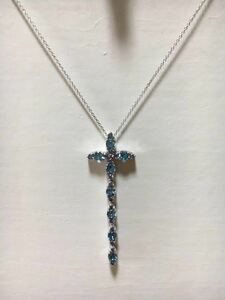  Ponte Vecchio Pas kwa- Rebel- ni blue topaz. Cross necklace 2.38ct sapphire attaching hard-to-find beautiful goods 