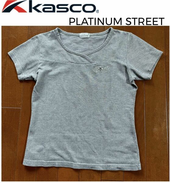 ★Kasco PLATINUM STREET キャスコ プラチナストリート★カシュクール ネックのレディース半袖シャツ/M