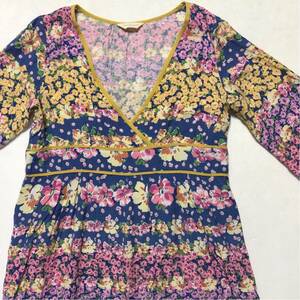 Ray BEAMS Beams total pattern tunic floral print F beautiful goods control B1223