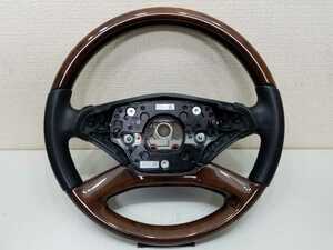  beautiful goods # wood / original leather combination original steering gear #W221.W216.# for latter term.①