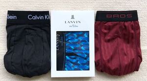 10日迄！Calvin Klein＆LANVIN en Bleu＆Wacoal BROS ボクサーパンツ Ｍサイズ 3枚セット
