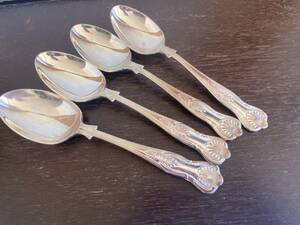  England made King s pattern silver plating made side spoon 4ps.@18.2cm/441