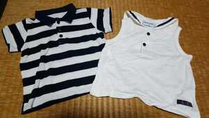  child clothes summer clothing set *80cm* polo-shirt & no sleeve T-shirt 