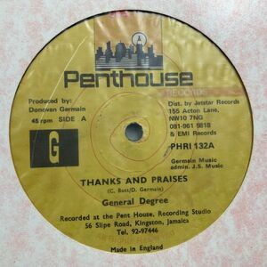 12inchレコード　 GENERAL DEGREE / THANKS AND PRAISES (FREEDOM BLUES)