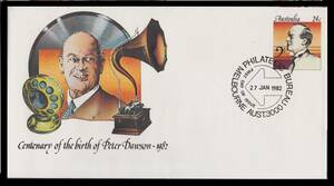 (音768)　「切手つき封筒」　歌手　「ピーター・ドーソン」　蓄音機　マイク　レコード