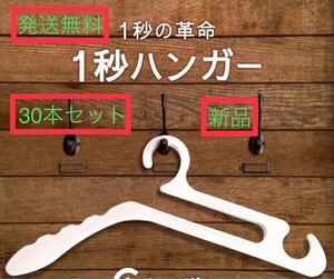 1秒ハンガー30本組　襟が伸びない 洗濯物干し 乾湿両用 多機能ハンガー