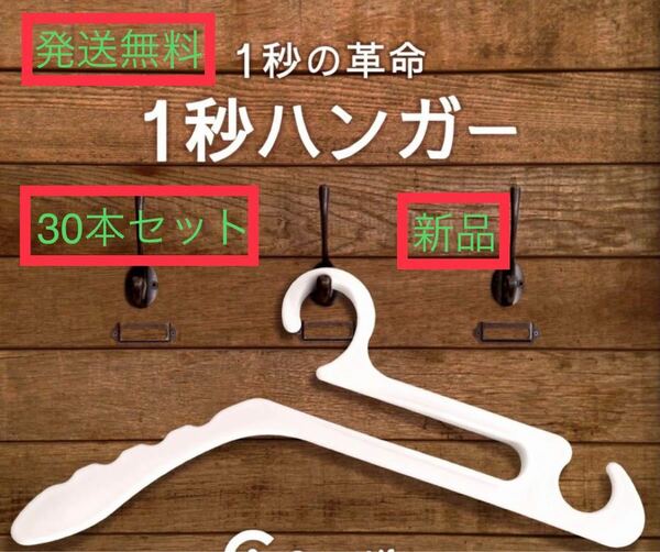 1秒ハンガー30本組　襟が伸びない 洗濯物干し 乾湿両用 多機能ハンガー