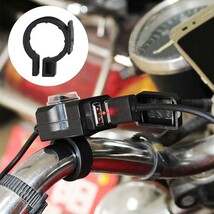 2WAY USB電源ポート ハンドル/ミラー/クランプ/ホルダー イナズマ400 GS400 GS400E GS400L GSX250E GSX400E ザリ ゴキ GSX400FS 汎用_画像6