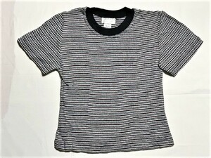 【PIN UP】COTTONサーマル マルチストライプ リンガーネック ショートスリーブ Tシャツ BLACK/WINE Size:ONE Made in USA 新品ストック