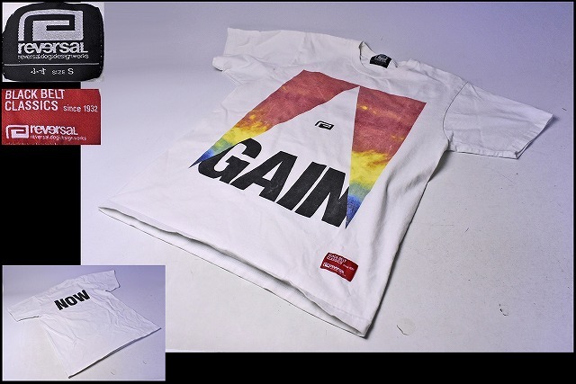 リバーサル ★ GAIN ★ BLACK BEL TCLASSICS ★ 丸首 Tシャツ ★ 白 ★ S ★ reversal ★ rvddw ★ 格闘 技★