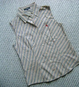 ☆BURBERRYバーバリー　ロンドン　ノースリーブシャツ☆ベージュ系　40サイズ