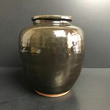 [J243] 陶器製 丸かめ 甕 瓶 カメ 壷 花瓶 花生 保存容器 漬物 梅干 味噌 陶器 常滑焼 信楽焼 備前焼_画像5