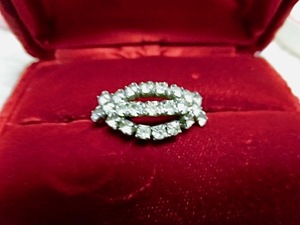 ●英国製５０年代アンティーク/メレダイヤデザイン指輪/シルバーリング/サイズ フリー