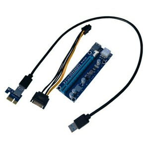 1個 PCI-E USB3.0 ライザーカード 6PIN マイニング